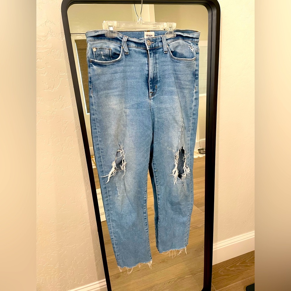 Hudson High Rise Zoeey Straight Crop Jeans - Size 31